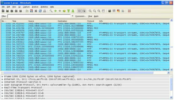 Gambar 4.5. Hasil capture video streaming IPv6