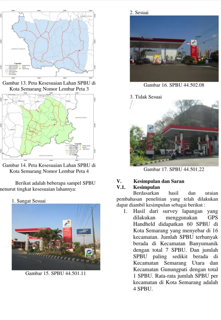 Gambar 14. Peta Kesesuaian Lahan SPBU di  Kota Semarang Nomor Lembar Peta 4 