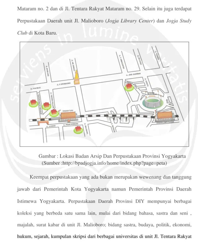 Gambar : Lokasi Badan Arsip Dan Perpustakaan Provinsi Yogyakarta  (Sumber :http://bpadjogja.info/home/index.php?page=peta) 