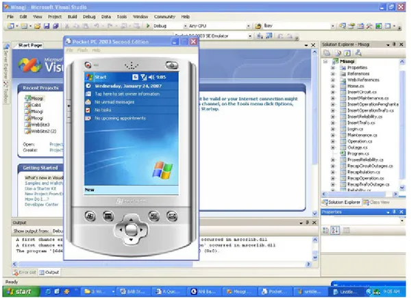 Gambar 4.1 Emulator Pocket PC pada Visual Studio 2005 