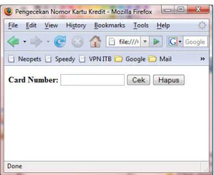 Gambar di atas adalah gambar tampilan muka dari file  cek.html. 