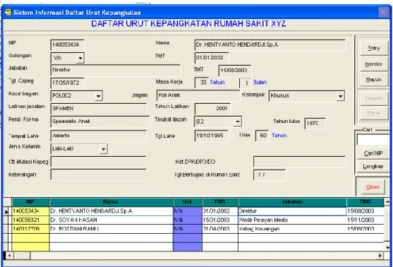 Gambar 7 : Form Pegawai  4.4. Rancangan Output 