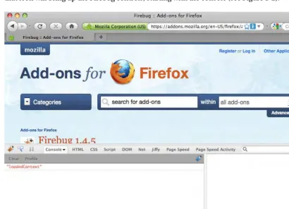 Figure 1-2. The Firebug add-on opens to the console panel 