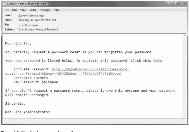 Figure 4-6. The fetch password e-mail sent to a user