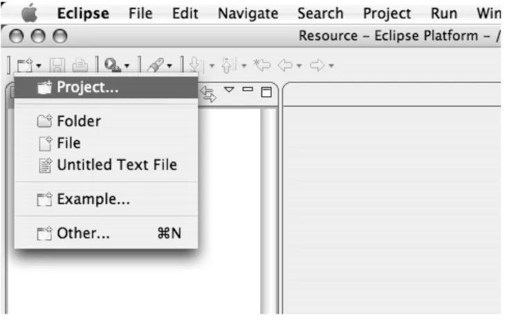 Figure 1-18. Creating a new project in Eclipse 