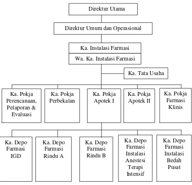 Gambar 3.1 Struktur Organisasi Instalasi Farmasi RSUP. H. Adam Malik Medan