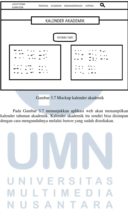 Gambar 3.7 Mockup kalender akademik