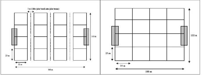 Gambar 2. Desain plot pengamatan contoh tanah  dalam plot 5 m x 40 m