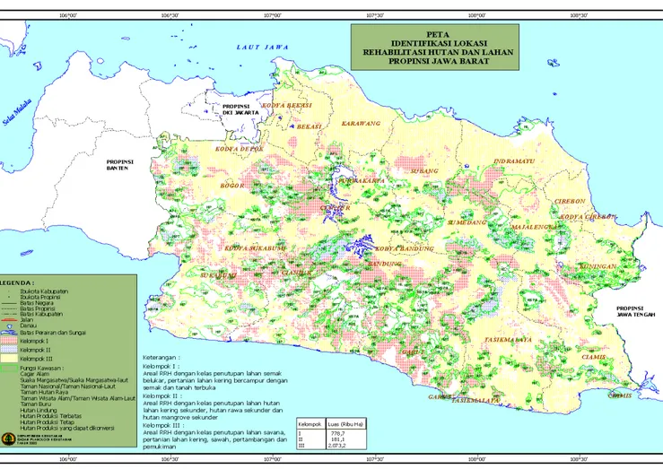 Gambar 3.1 Lokasi Reboisasi Kawasan Hutan di Jawa Barat