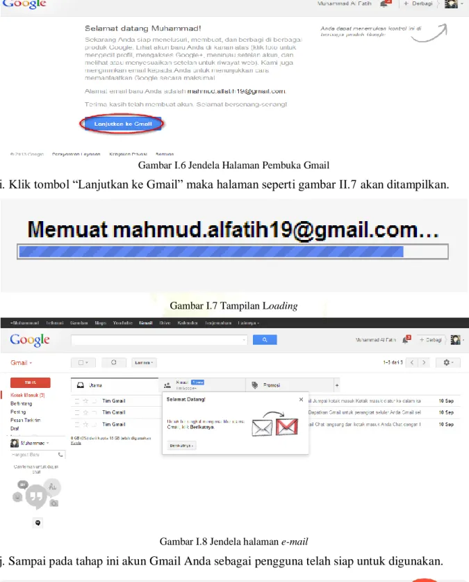 Gambar I.6 Jendela Halaman Pembuka Gmail