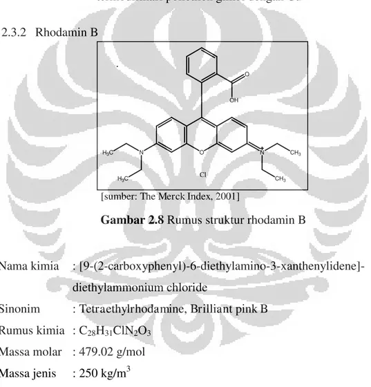 Gambar 2.8 Rumus struktur rhodamin B 