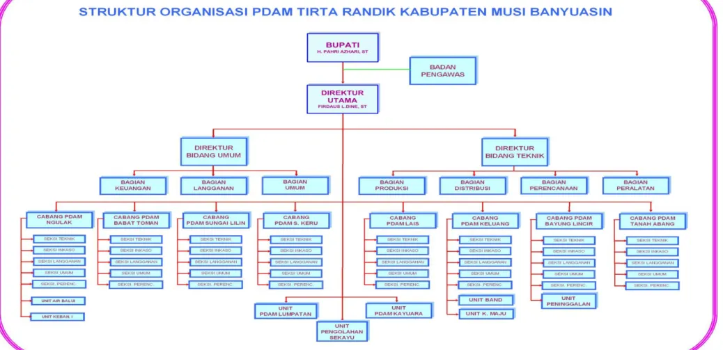 Gambar 3.1.  Struktur Organisasi PDAM Tirta Randik Kabupaten Musi Banyuasin