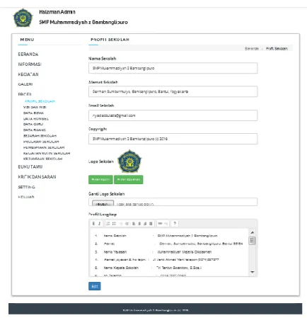 Gambar 3.11. Tampilan Daftar Profil Sekolah 