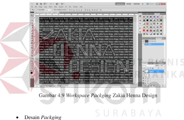 Gambar 4.9 Workspace Packging Zakia Henna Design 