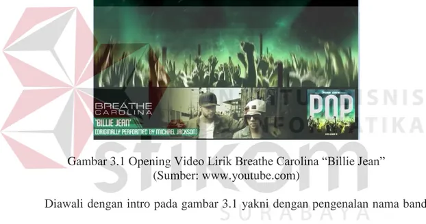 Gambar 3.1 Opening Video Lirik Breathe Carolina “Billie Jean” 