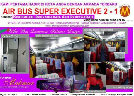 Gambar 1 : Brosur promosi saat mendatangkan armada bus baru (Air Bus) pada tahun 2009