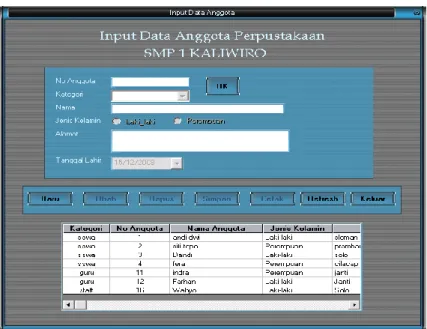 Gambar 5. Input Data Anggota 