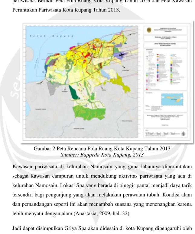 Gambar 2 Peta Rencana Pola Ruang Kota Kupang Tahun 2013  Sumber: Bappeda Kota Kupang, 2013 