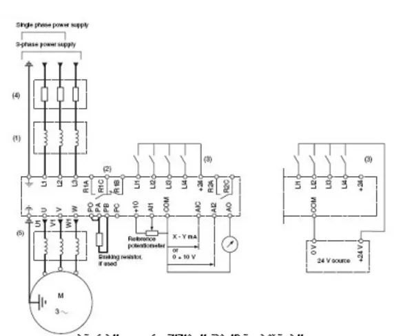 Diagram wiring untuk setting pabrik adalah sebagai  berikut  