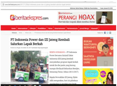 Gambar 3 : Keterlibatan Media Pers yaitu beritaekspres.com 