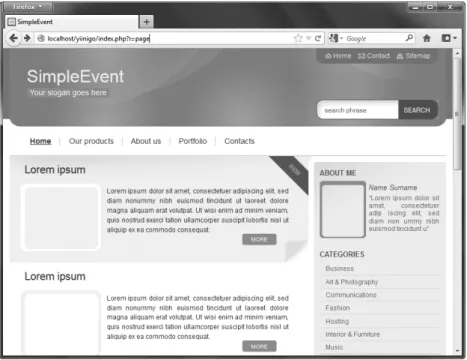 Gambar 2.6 Theme website telah dirapikan dengan CSS