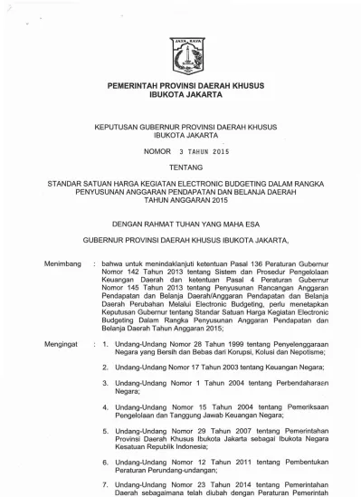 PEMERINTAH PROVINSI DAERAH KHUSUS IBUKOTA JAKARTA KEPUTUSAN GUBERNUR ...