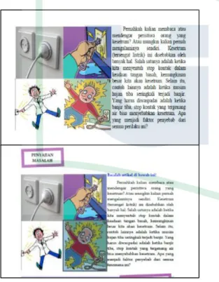Gambar 3 Contoh Tampilan Bagian Inti Modul  (Penyajian Masalah) Sebelum dan Sesudah Revisi 