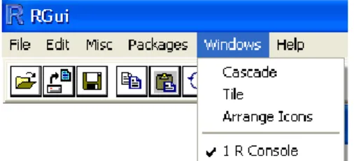 Gambar 2.8  Menu Packages R  6. Menu Windows 