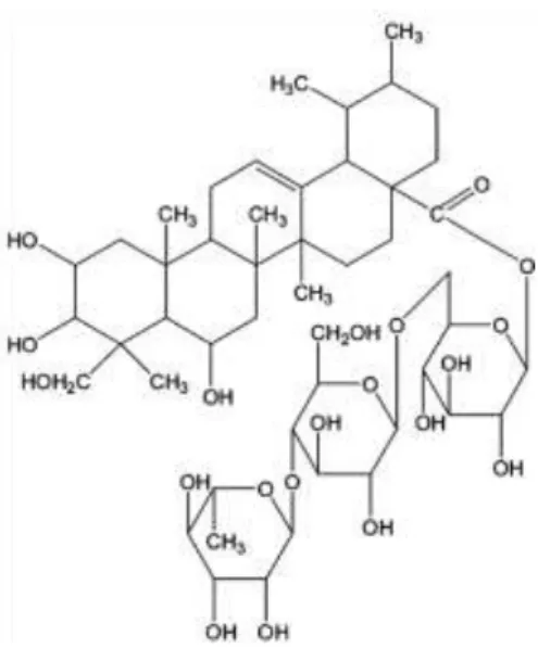 Gambar  2.5.    Struktur  Kimia  Madekasosida  (C 48 H 78 O 20 )  (Han,  Xia  and  Daib,  2012) 