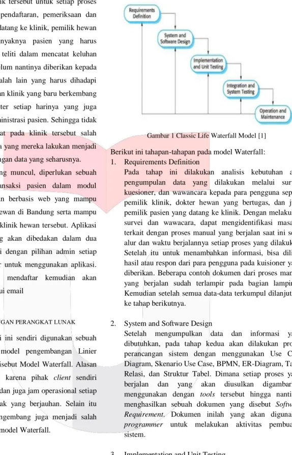 Gambar 1 Classic Life Waterfall Model [1] 