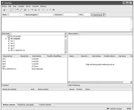 Gambar 3.31 Antarmuka dari software FileZilla 