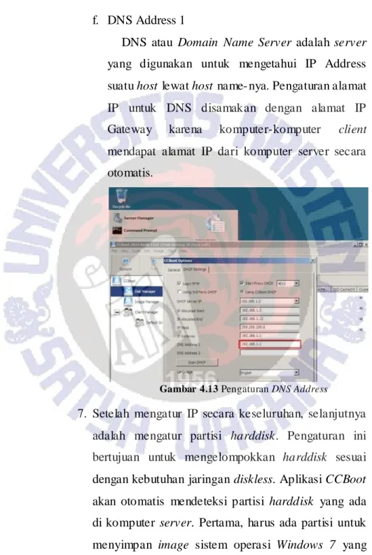Gambar  4.13 Pengaturan DNS Address