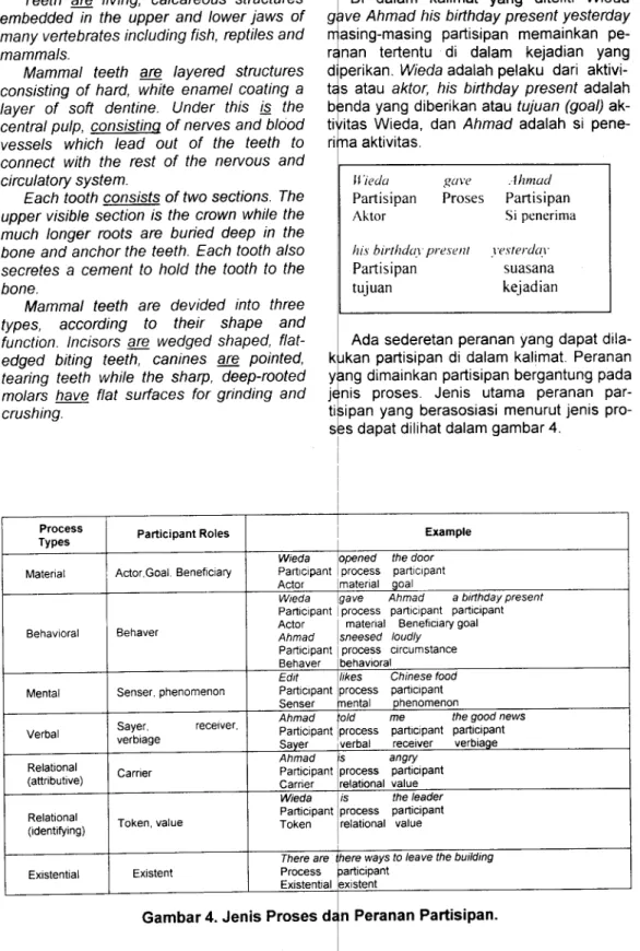 Gambar 4. Jenis Proses d n Peranan Partisipan .