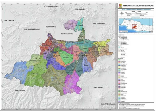 Gambar 2.1 Peta Wilayah Adminsitrasi Kabupaten Bandung 