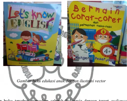 Gambar buku edukasi anak dengan ilustrasi vector 