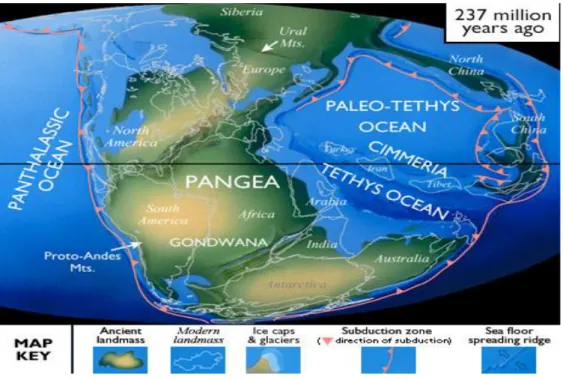 Gambar 11-9  Kondisi Paleogeografi Zaman Trias 