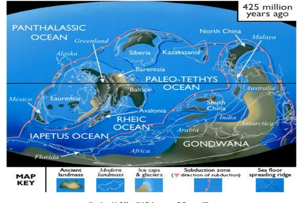 Gambar 11-5 Kondisi Paleogeografi Zaman Silur 