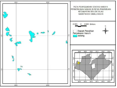 Gambar 1 : Peta penyebaran unsur hara Nitrogen 