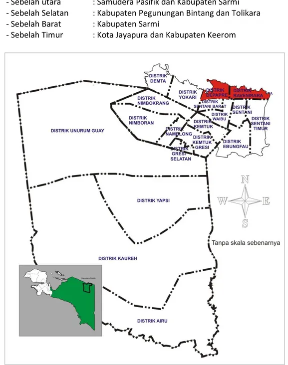 Gambar 3.1. Peta administrasi Kabupaten Jayapura 
