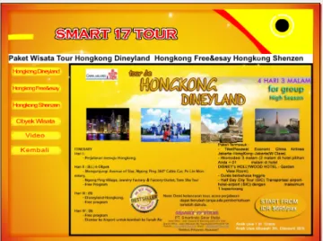 Gambar 4.11 Tampilan Sub menu paket tour Internasional Hongkong 