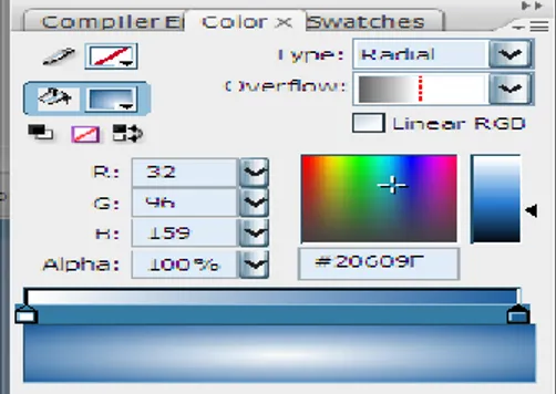 Gambar 4.2 Tampilan color mixer untuk warna gradasi 