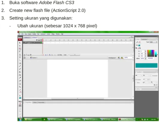 Gambar 4.5 Tampilan Lembar kerja baru Adobe Flash CS3 