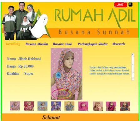 Gambar 4: Tampilan Menu Kerudung  Keterangan: 