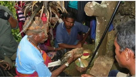 Figure 2. A sacred post placed in a sacred fig tree’s trunk (Photo: Demetrio do Amaral de Carvalho) 