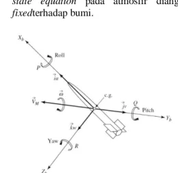 Gambar 1. Representasi 6 derajad kebebasan missile 