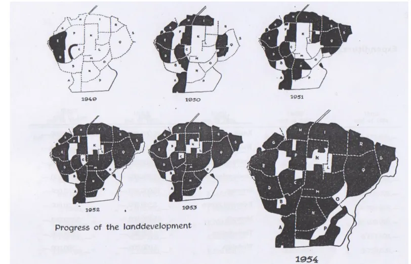 Gambar 14. Proses Pembangunan Kawasan 1949-1954 (Sumber: Prof. K. Hadinoto