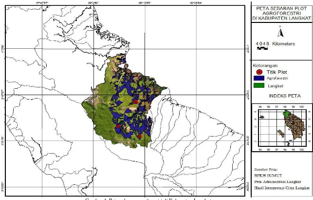 Gambar 4. Peta sebaran agroforestri di Kabupaten Langkat 