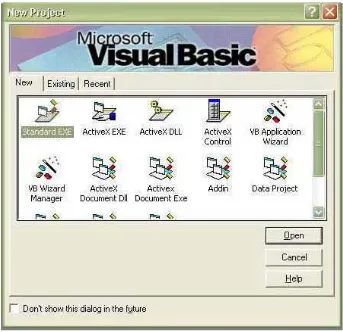 Gambar 1.5 Tampilan New Project Microsoft Visual Basic 6.0
