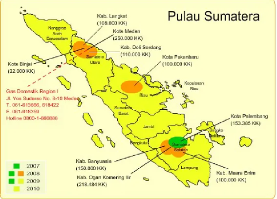 Gambar 1. Peta Lokasi Gas Domestik Regional I Sumatera Utara