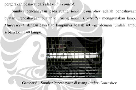 Gambar 6.1 Sumber Pencahayaan di ruang Radar Controller 